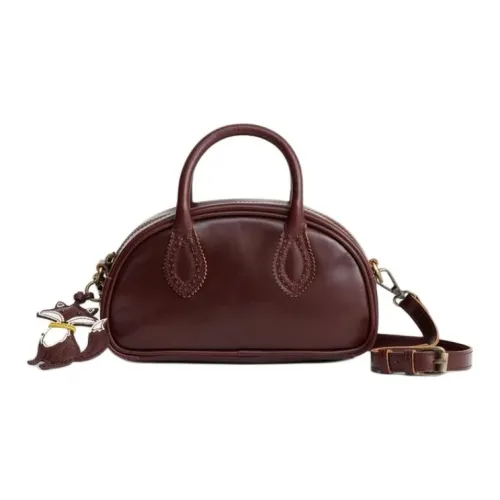 ZARA Сумка из коровьей кожи Мини Женская Коричневая