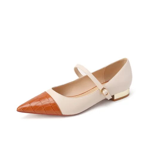 Qiandongmeili Грубый каблук Мэри Джейн туфли 7 см женские