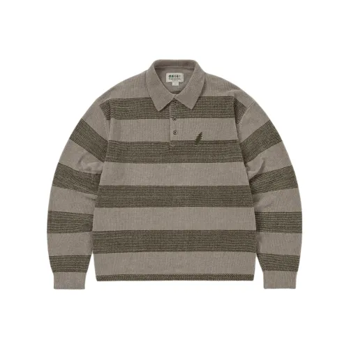 Thisisneverthat x Grateful Dead FW25 GD Lightning Velvet Knit Polo Khaki Polo Unisex