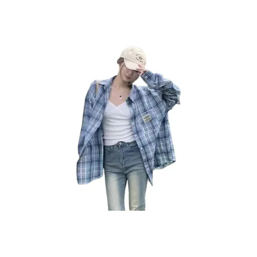 LADYXIEXIE Синий Женская Рубашка