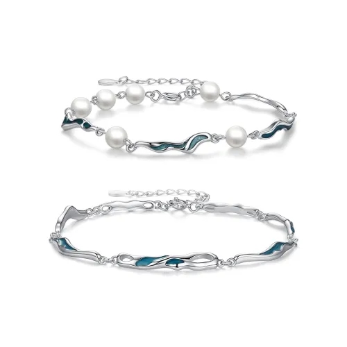 MINTLEAF Медный браслет унисекс серебряный белый