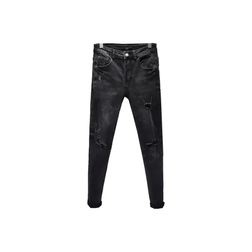 YONGYAN Мужские черные джинсы