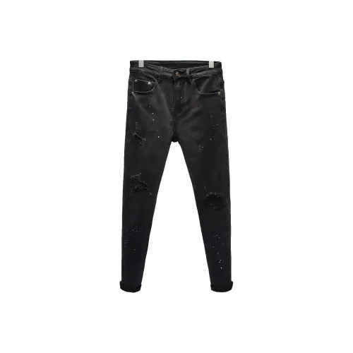 YONGYAN Мужские черные джинсы