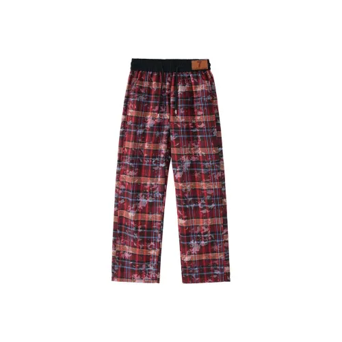 7 SEVFUN Red Plaid Unisex Casual Pants 7 SEVFUN Красная клетка унисекс повседневные штаны