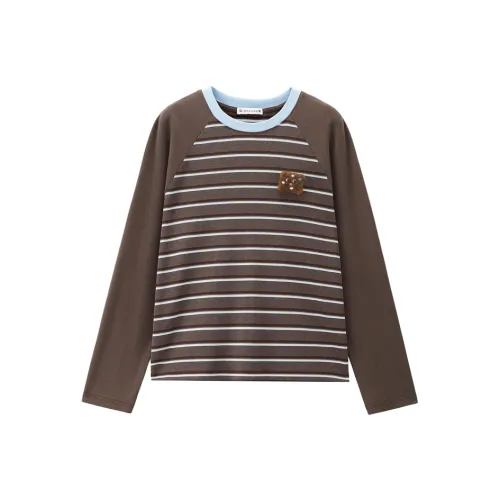 Giordano 08 Синий кофе Женские T-рубашки