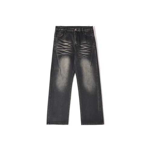 UKTK Черный Серый Цвет Мужские Джинсы