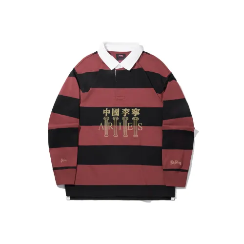 Подкладка Черный Красный Ткань окрашенная в пряжу Мужская Поло