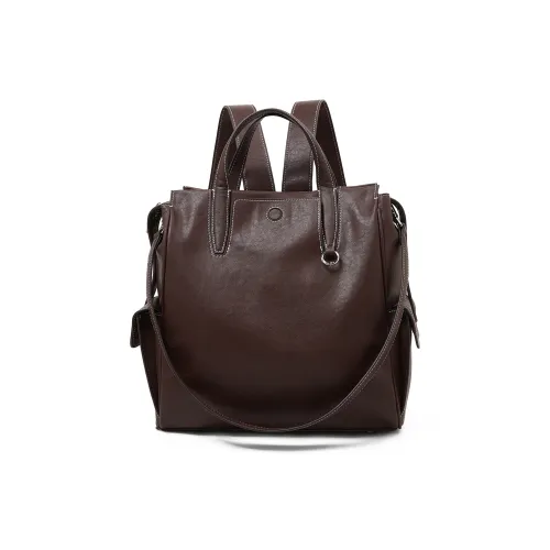 Old Man's Head Коровья кожа с синтетической кожей рюкзак стандартный женский черный кофейный абрикосовый