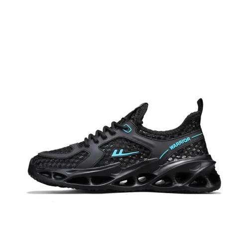 Warrior Slip-resistant Abrasion-resistant Breathable Coating Support Balance Low Top Casual Shoes Men's Black