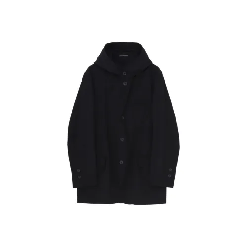 Yohji Yamamoto Pour Homme FW25 Army Габардин FOODED Куртка Куртки Пальто Мужской