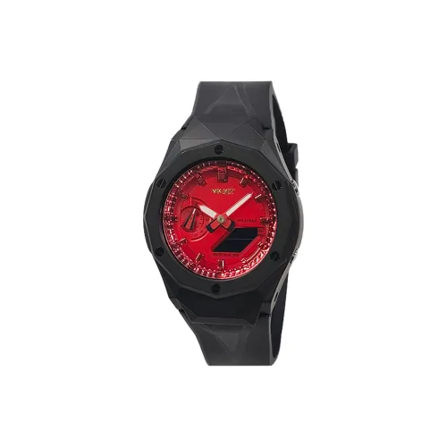 Vickit Кварцевый механизм Резиновый ремешок Часы Мужские Бургунди Циферблат часов