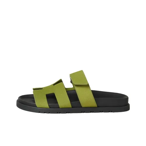 HERMES Chypre Шлепанцы Женские Оливково-зеленый