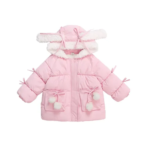 RHOBESAM Конфетный цвет Бобовый Длинный Ухо Хлопок Флис Куртка В Розовый Kids Утеплённые куртки