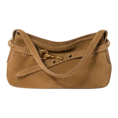 MIU MIU Aventure Телячья кожа Сумка Унисекс Оливково-зеленый