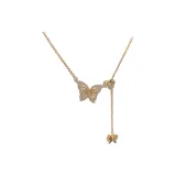 Золотое ожерелье с вырезом в форме бабочки, цепочка (утолщенная, реально гальванизированная)