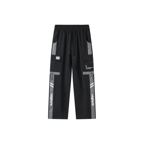 VNHP Black Unisex Casual Pants VNHP Черные Унисекс Повседневные Штаны