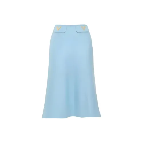 Valentino Повседневный Длинный Юбка Женские Синий