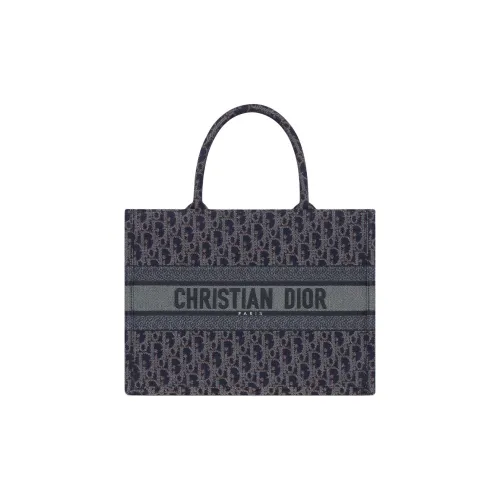 DIOR BookTote Хлопок Одно плечо Сумка Средний Женский Темно-синий