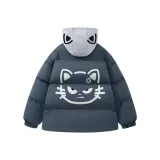 Темно-серый с красным капюшоном