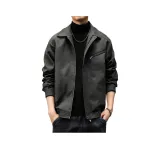 Серый хлопковый пуховик