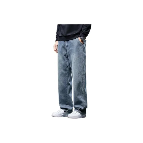 Tonlion Винтажные синие унисекс джинсы