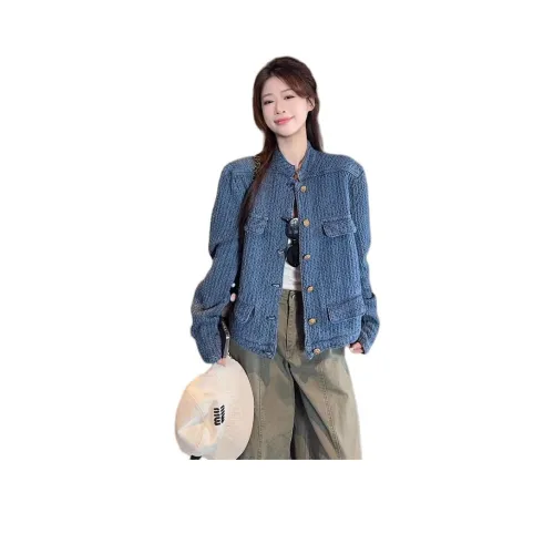 LANGQING Джинсовый синий Женские Куртки