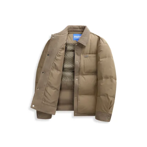 FAIRWHALE Коричневый Желтый Мужской Пуховик