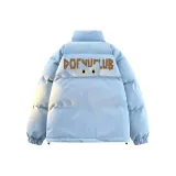 Синий хлопковый пуховик