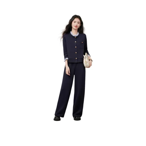 XINFEIYU Темно-синий Синий Женские Повседневные Костюмы