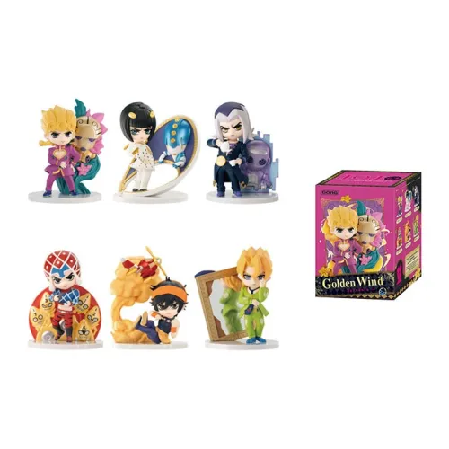 POP MART Золотой Wind Collection Невероятные приключения ДжоДжо Слепые коробки Один Mystery Коробка Целая коробка 6 шт