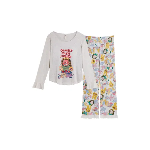 XIAFENYAN Серый Женский Пижамный Комплект