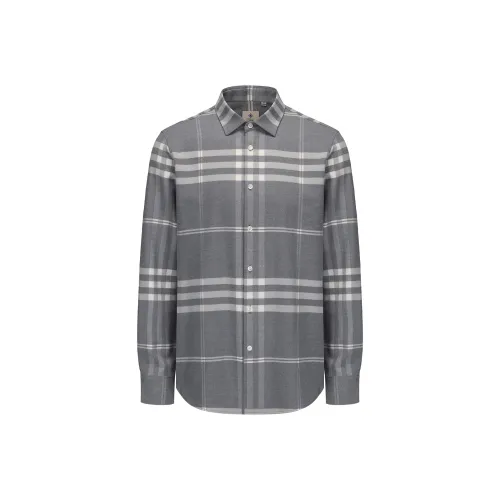 DIDIBOY Мужские рубашки в сером клетчатом принте