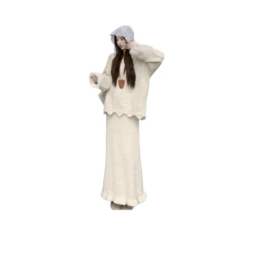 GUOZHEN Бежевый Абрикос Женская Трикотажная