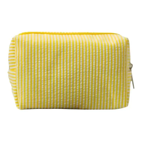 Geanno Вышивка Полосы Сиерсакер Косметичка Большая емкость Сумка для туалетных принадлежностей Путешествие Косметика Мешок для хранения Клатчи