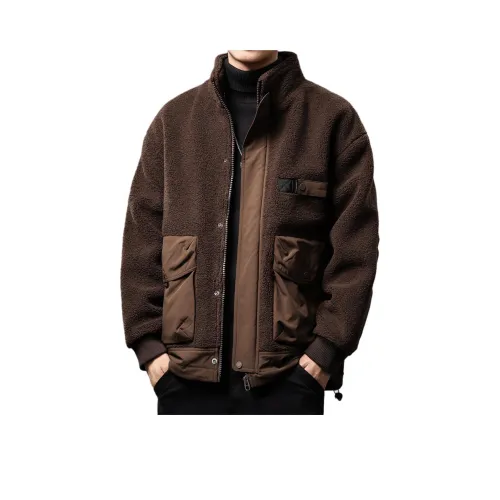 GUISE Осенний Зимний Бархат Feel Пальто Свободный крой Унисекс