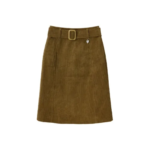 UENA Коричневый Зеленый В наличии Женская Повседневная Длинная Юбка