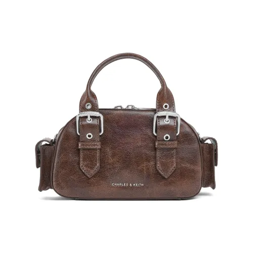 CHARLES KEITH ПУ (полиуретан) Сумка через плечо Маленькая Женская Потертый Кофейный Черный