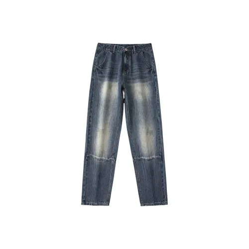 UKTK Винтажные синие мужские джинсы