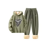 Серый горошек зеленый (Y Вихрь Белый Dove) + Серый зеленый (Y Вихрь Белый Dove Логотип на штанах)