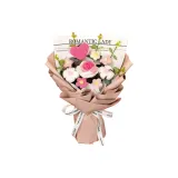 Розовое сердечко, розовый хлопок, букет, розовый материал, сумка