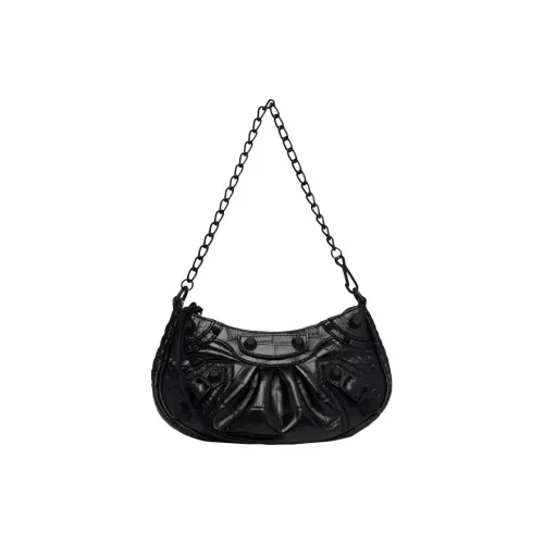 Balenciaga Le Cagole Коровья кожа Байкер Сумка Пельменная сумка Ручная сумка Сумка через плечо Мини Женская Черная