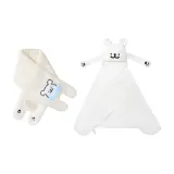 Теплый-Сердечный Щенок Шарф (Белая Версия) + Счастье Щенок Воздушная Камера Одеяло (Белая Версия)