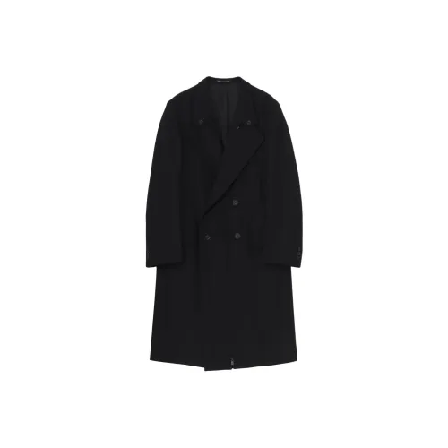 Yohji Yamamoto Pour Homme FW25 Army Габардин Молния Длинный Куртка Куртки Пальто Мужской