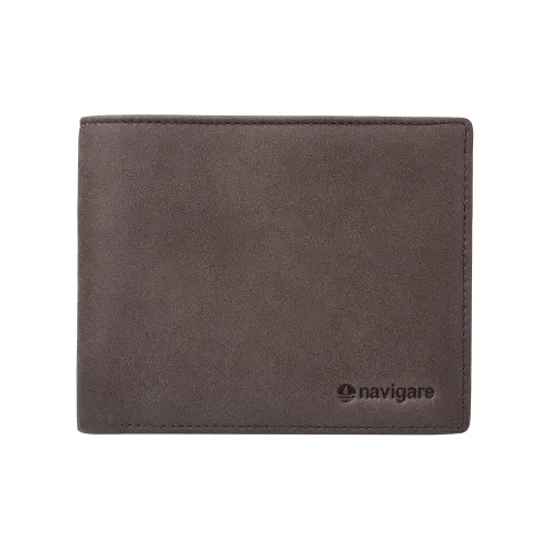 NAVIGARE Кошелек из лощеной коровьей кожи стандартный мужской кофейный