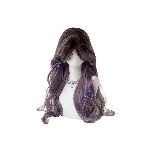 Northward Incline Фиолетовый градиент с CENTER Разделенная Длинная Слойная Женская Перука Высокотемпературная Пряжа