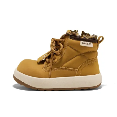 ST SAT Термический Износостойкий Водонепроницаемый Противоскользящий MID Верх Детские Кожаные Сапоги Подростки