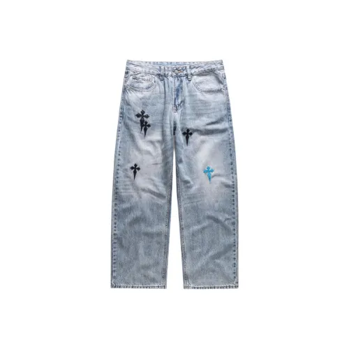 HUNZHI Джинсы унисекс синий цвет