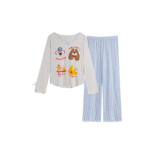 XIAFENYAN Серый Женский Пижамный Комплект