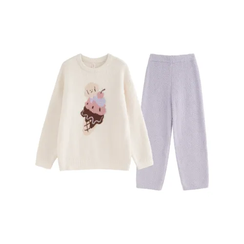 XIAOLIZI Мультяшный Ice Cream Женские Пижамные комплекты