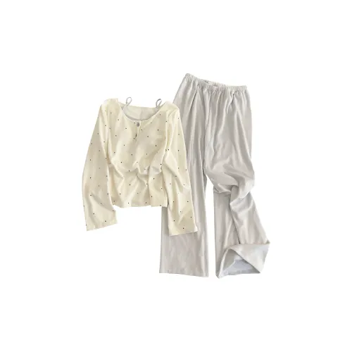 QIAOYUN Абрикос Женские Пижамные Комплекты